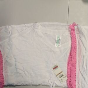 Breaking Waves Kids White and Pink Swim Coverup